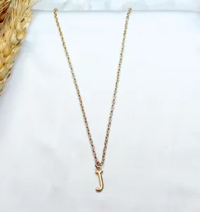 TFC Small Letter J - Gold Plated Pendant Necklace