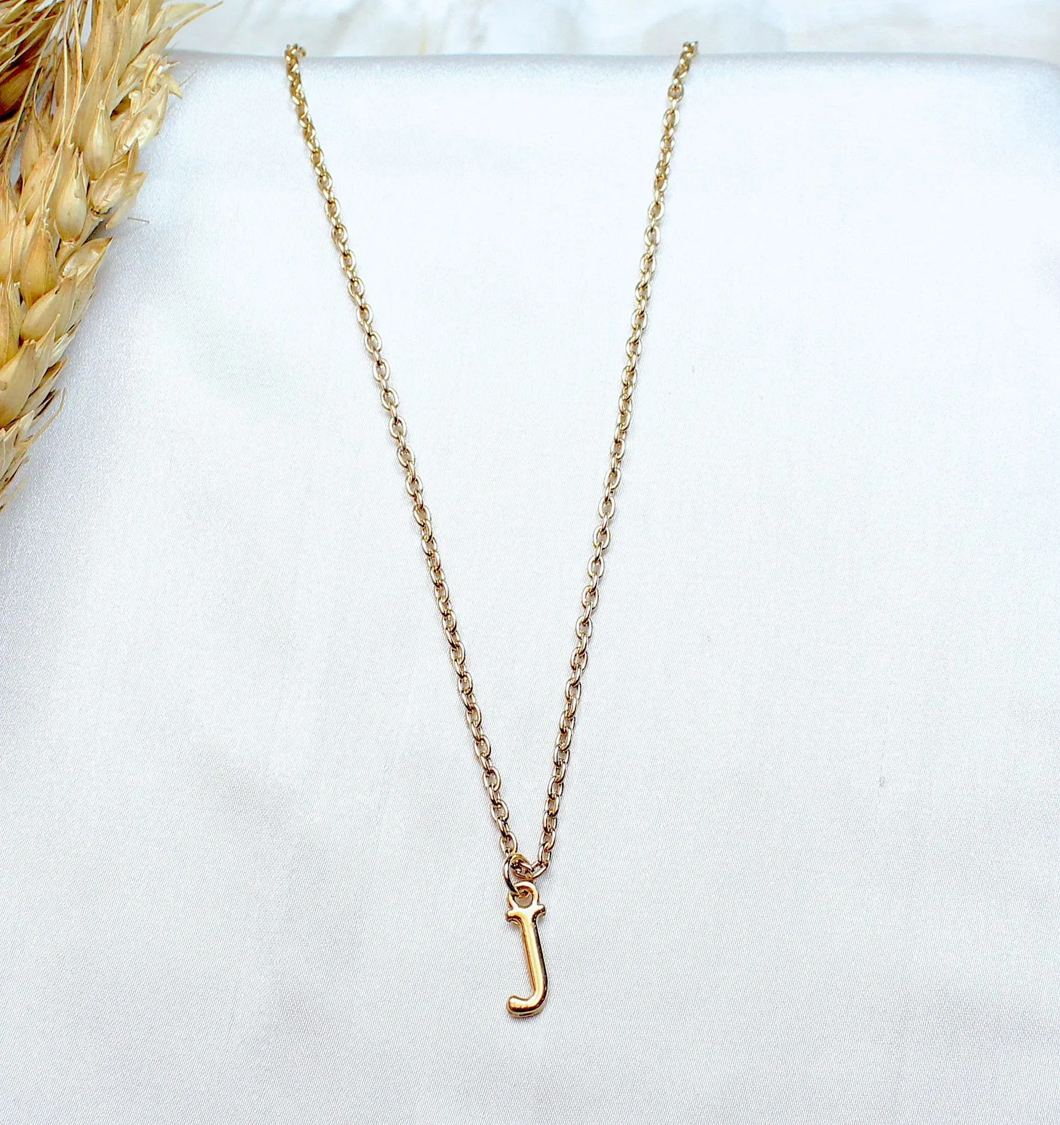 TFC Small Letter J - Gold Plated Pendant Necklace