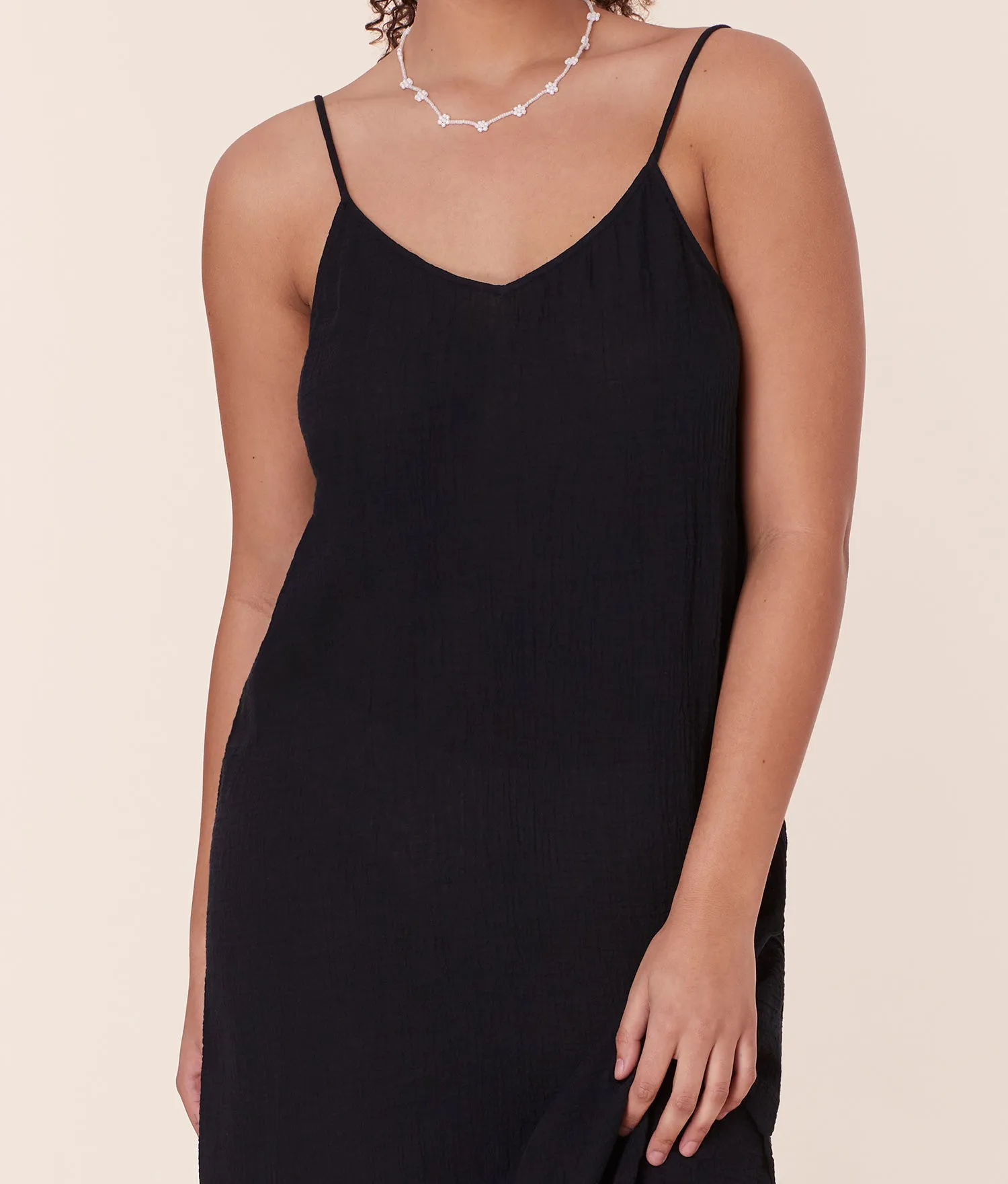 The Barreta Dress - Cotton Gauze - Black