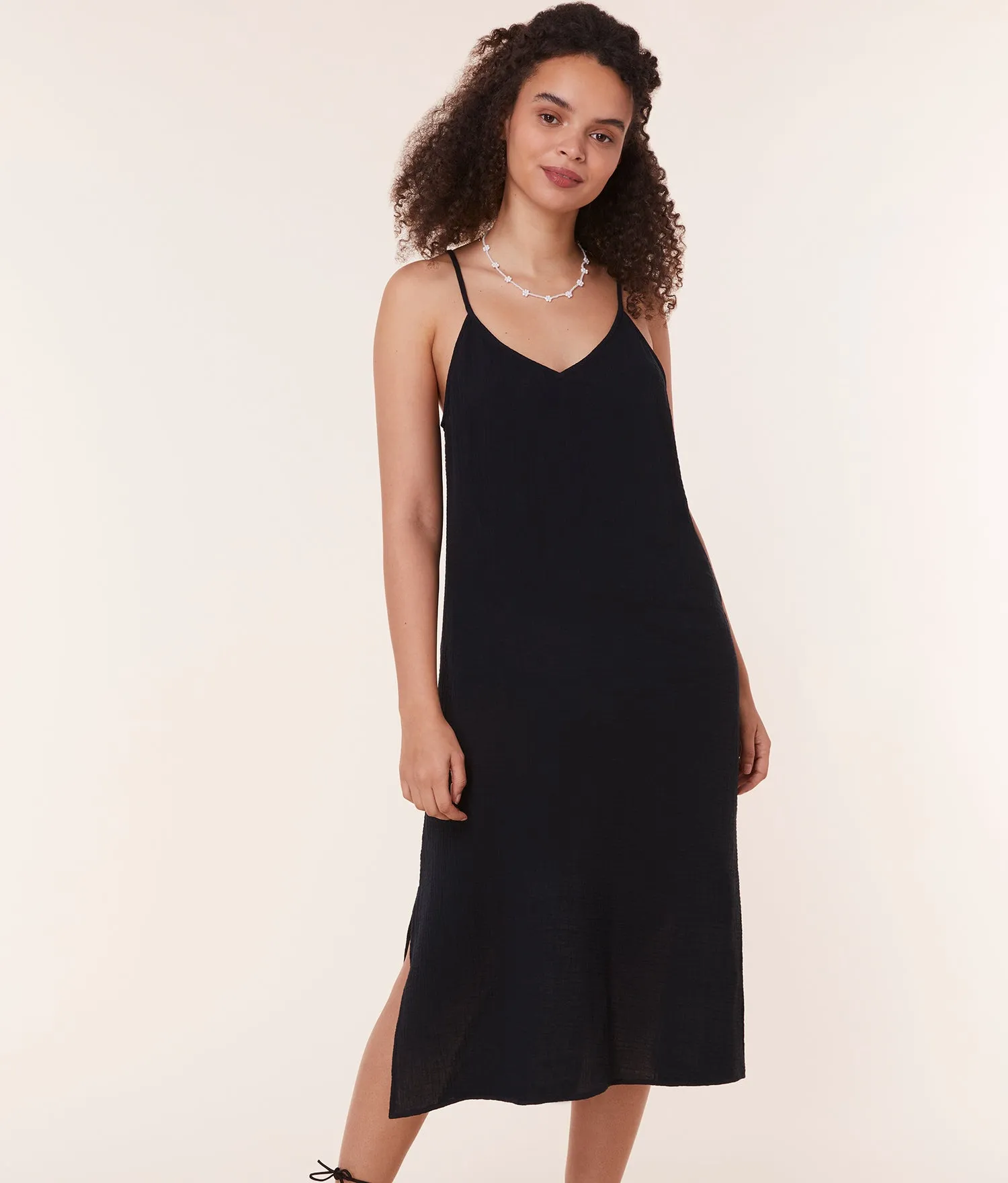 The Barreta Dress - Cotton Gauze - Black