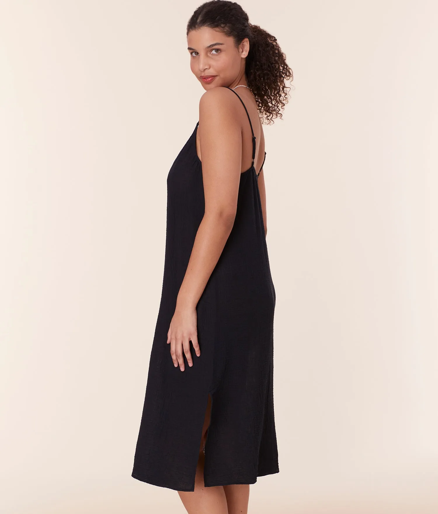 The Barreta Dress - Cotton Gauze - Black