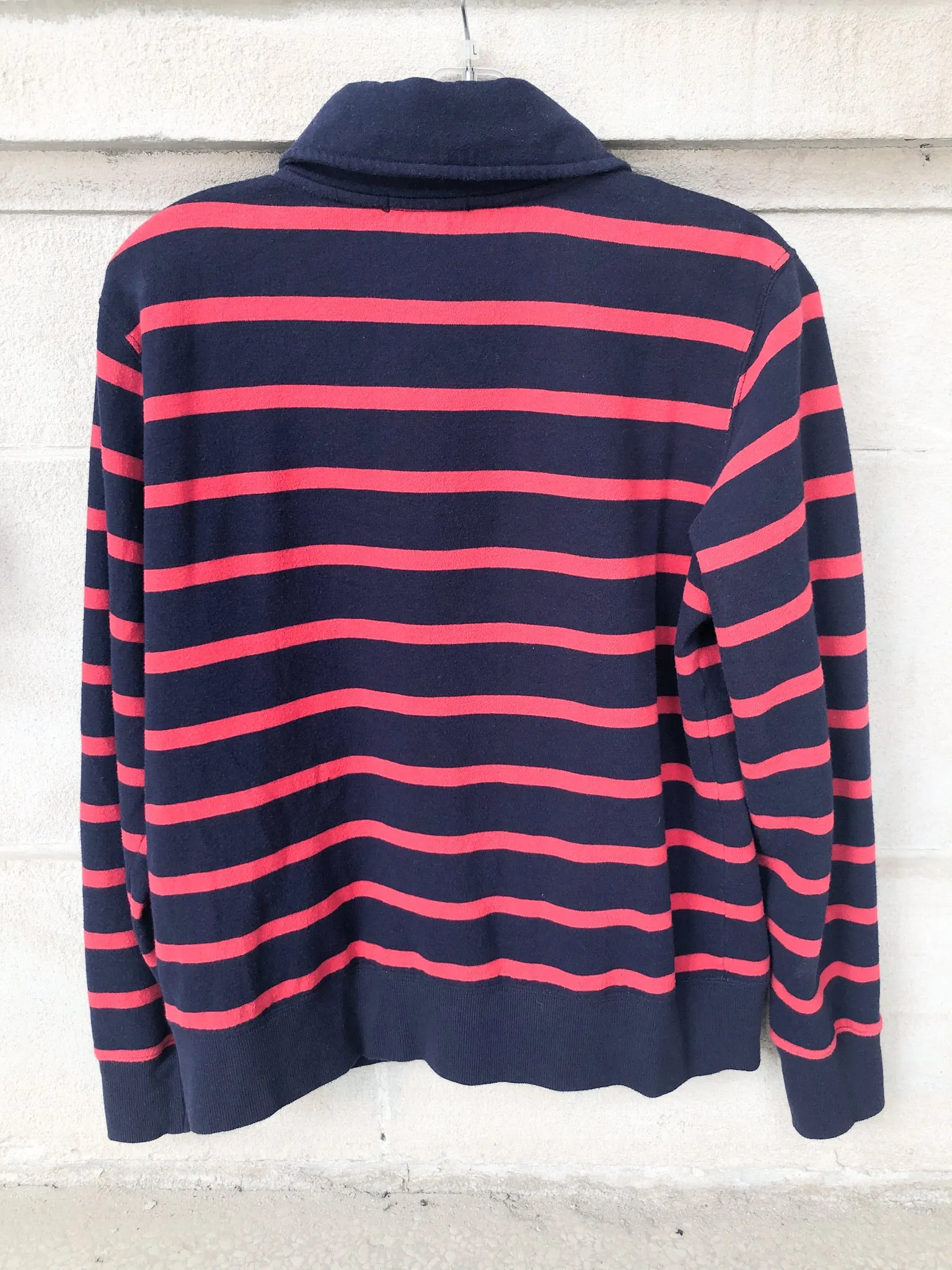 Tommy Hilfiger Red Stripe Collar Fleece-Lined Sweater - Large