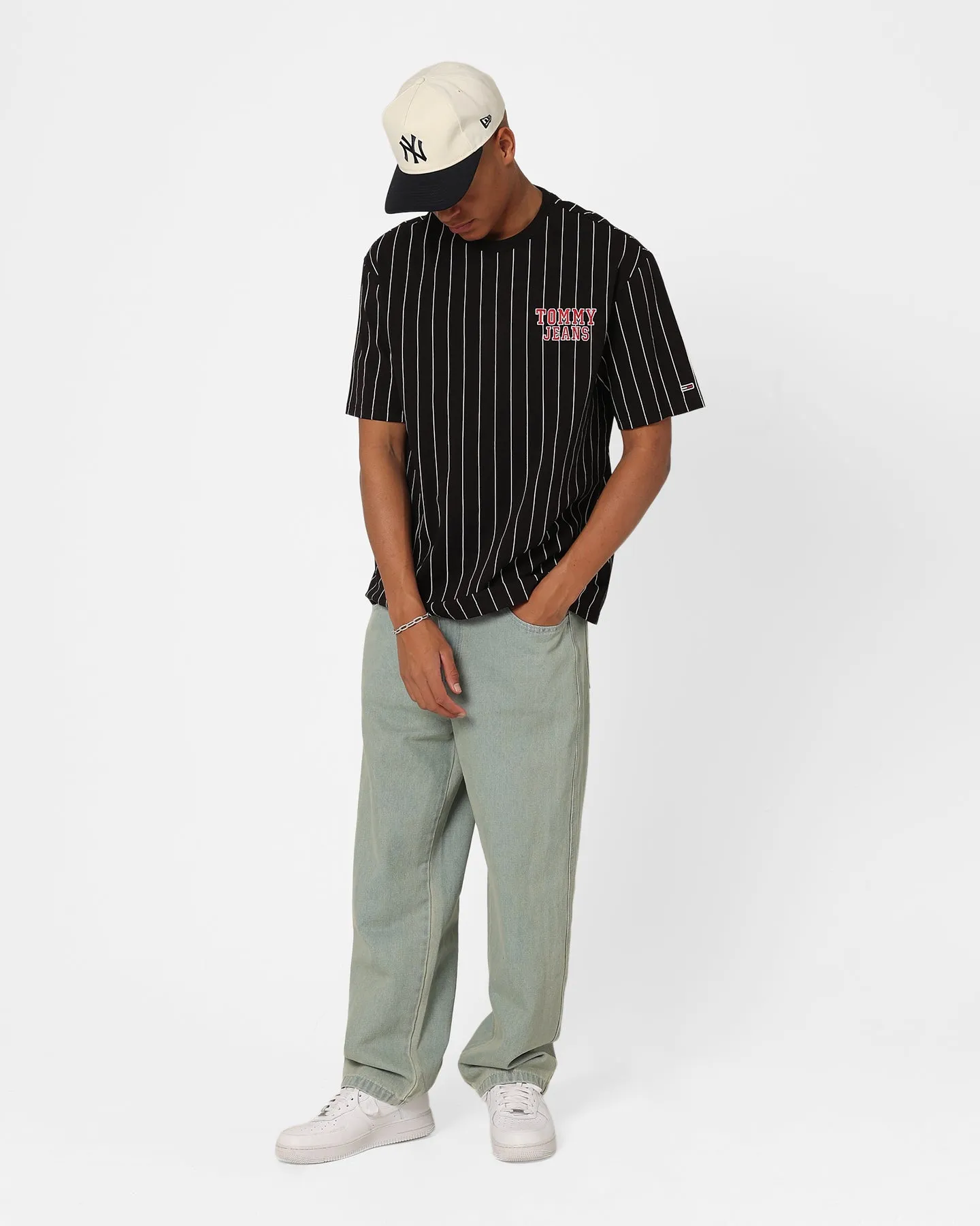 Tommy Jeans Pinstripe T-Shirt Black