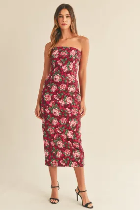 TORRI FLORAL BODYCON TUBE DRESS