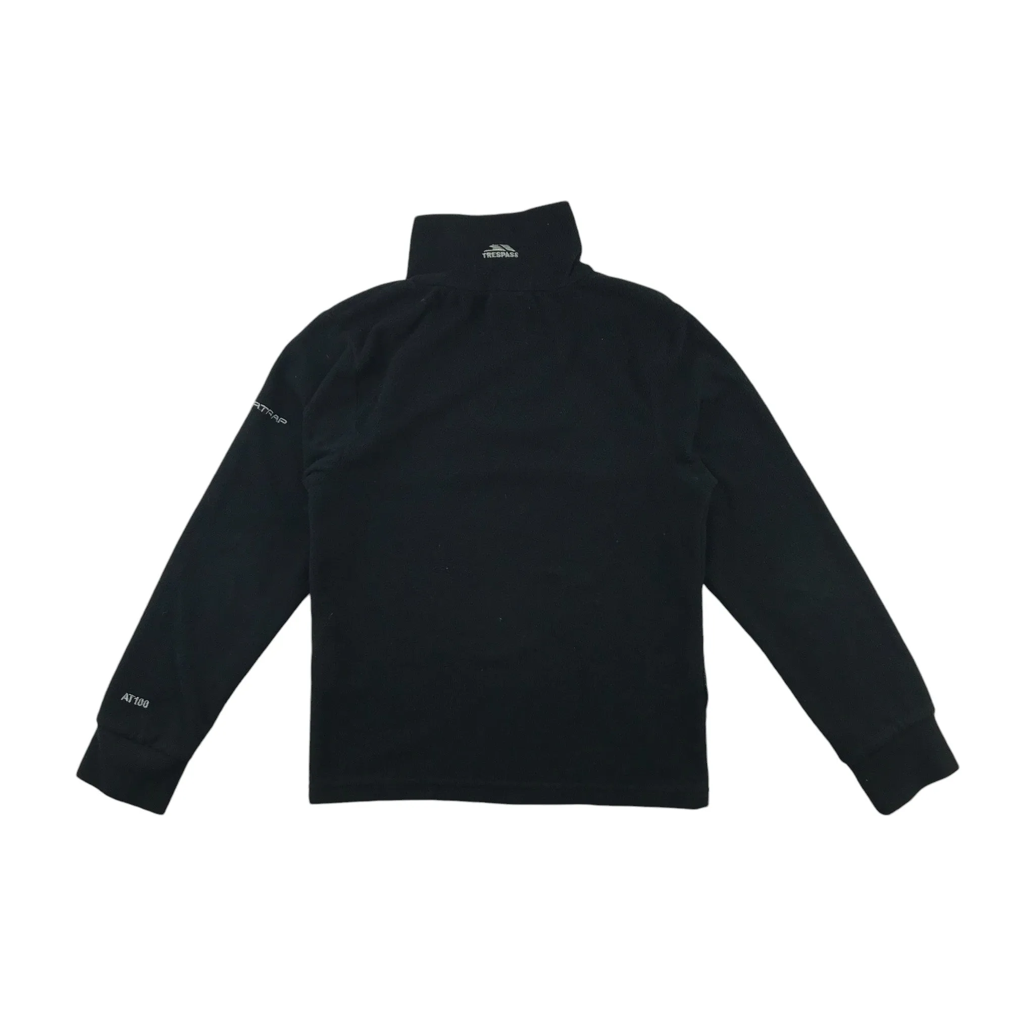 Trespass fleece 7-8 years black plain with quarter zipper