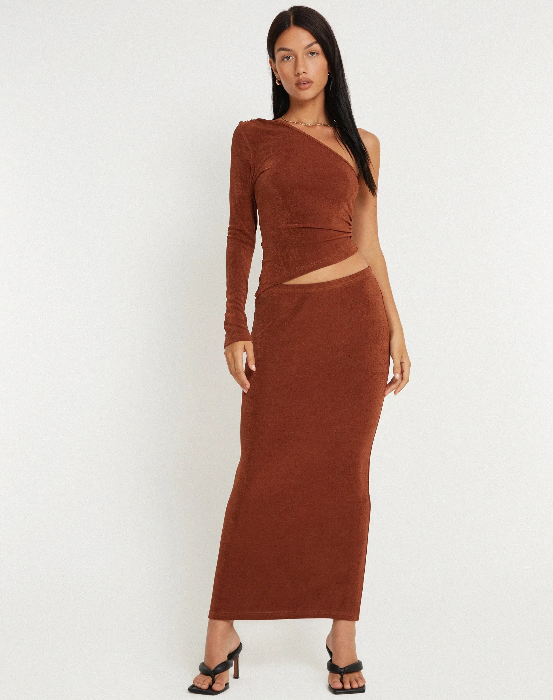 Tulus Maxi Skirt in Coffee Bean