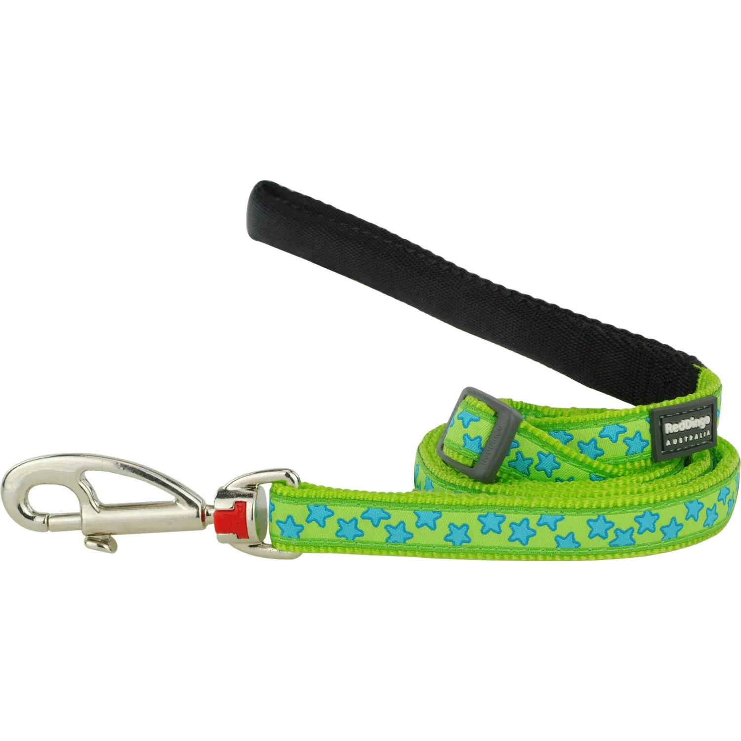 Turquoise Stars on Lime Green Dog Leash