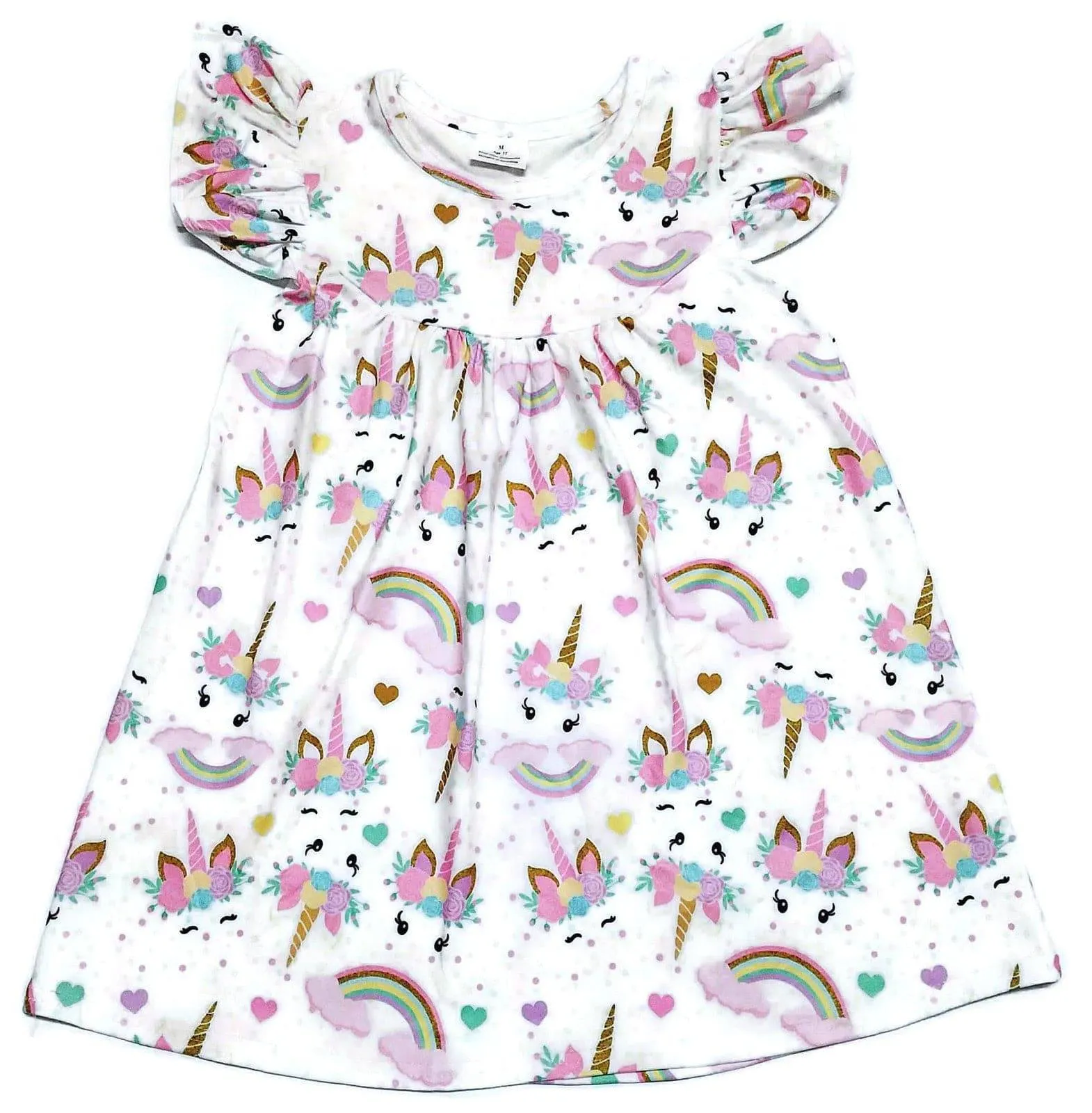 Unicorn Milk Silk Flutter Dress