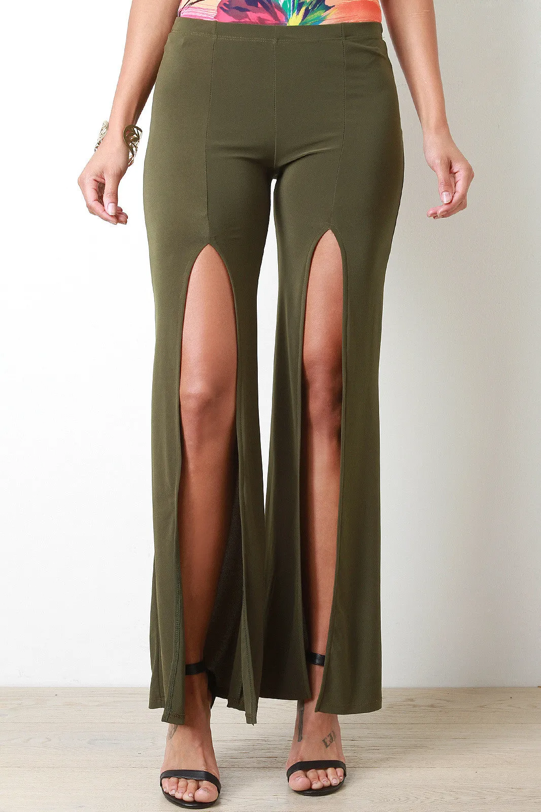 Vent Slit Wide Leg Pants