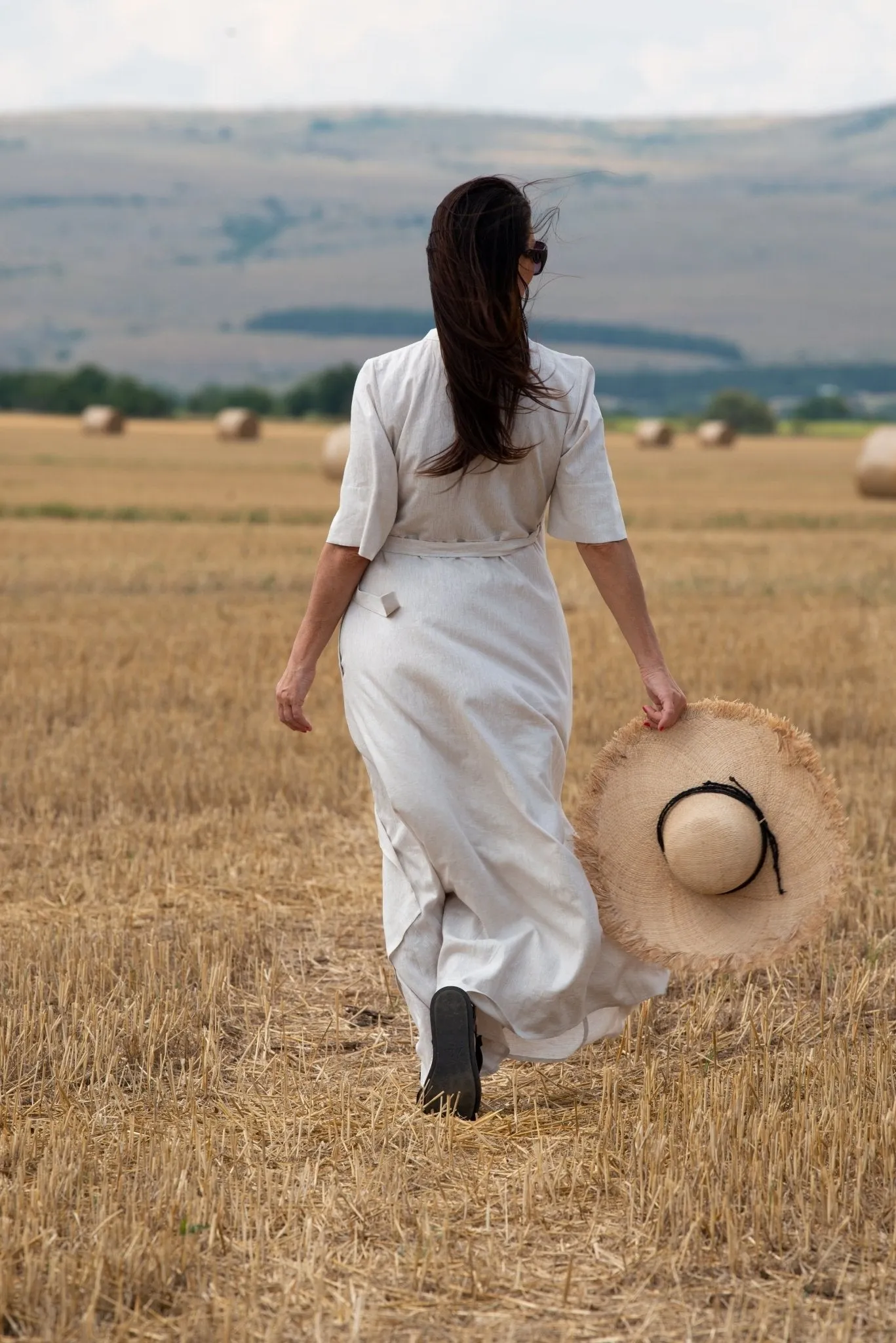 VERONA Long Linen Wrap Dress