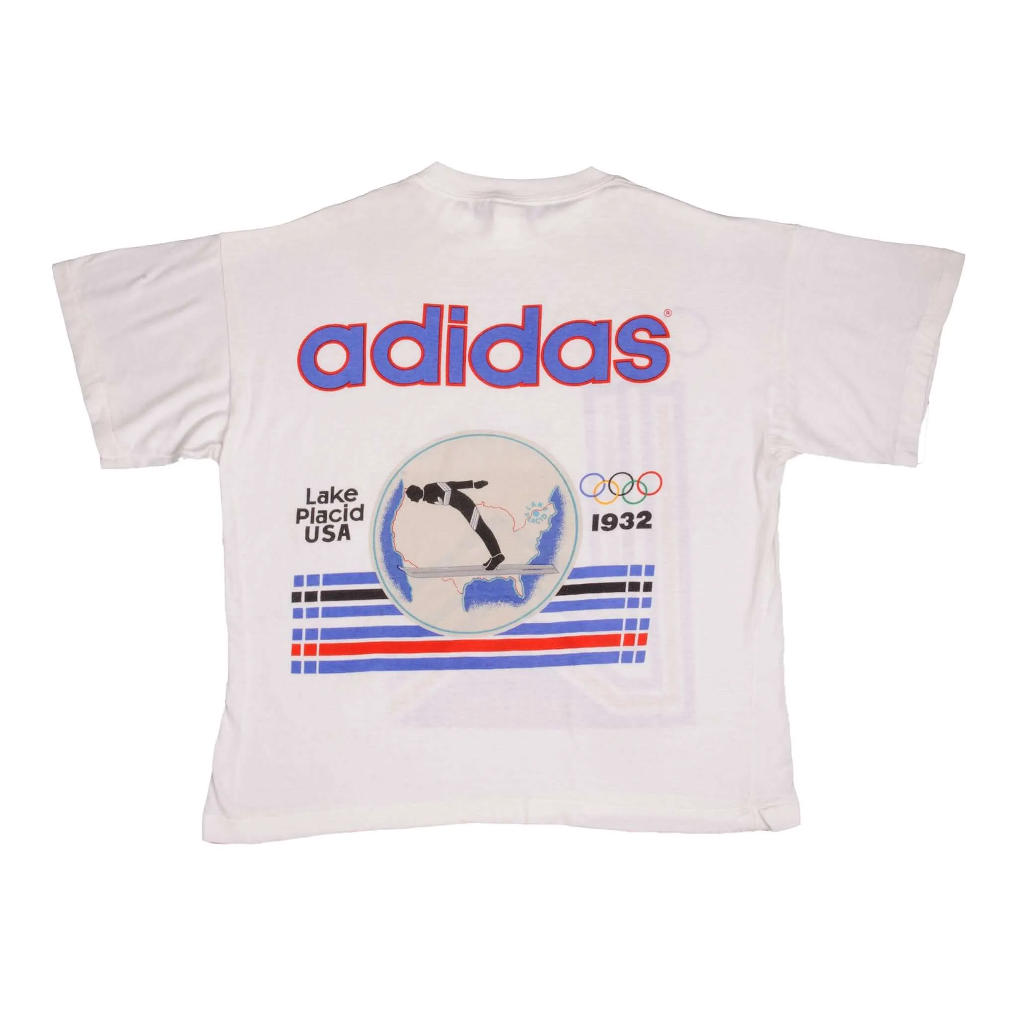 VINTAGE ADIDAS XIII OLYMPIC WINTER GAMES TEE SHIRT 1980 SIZE MEDIUM