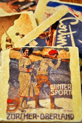 Vintage Marble Ski Coaster - Zurcher-Oberland