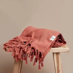 Vintage Wash Cotton Blanket | Rosewood