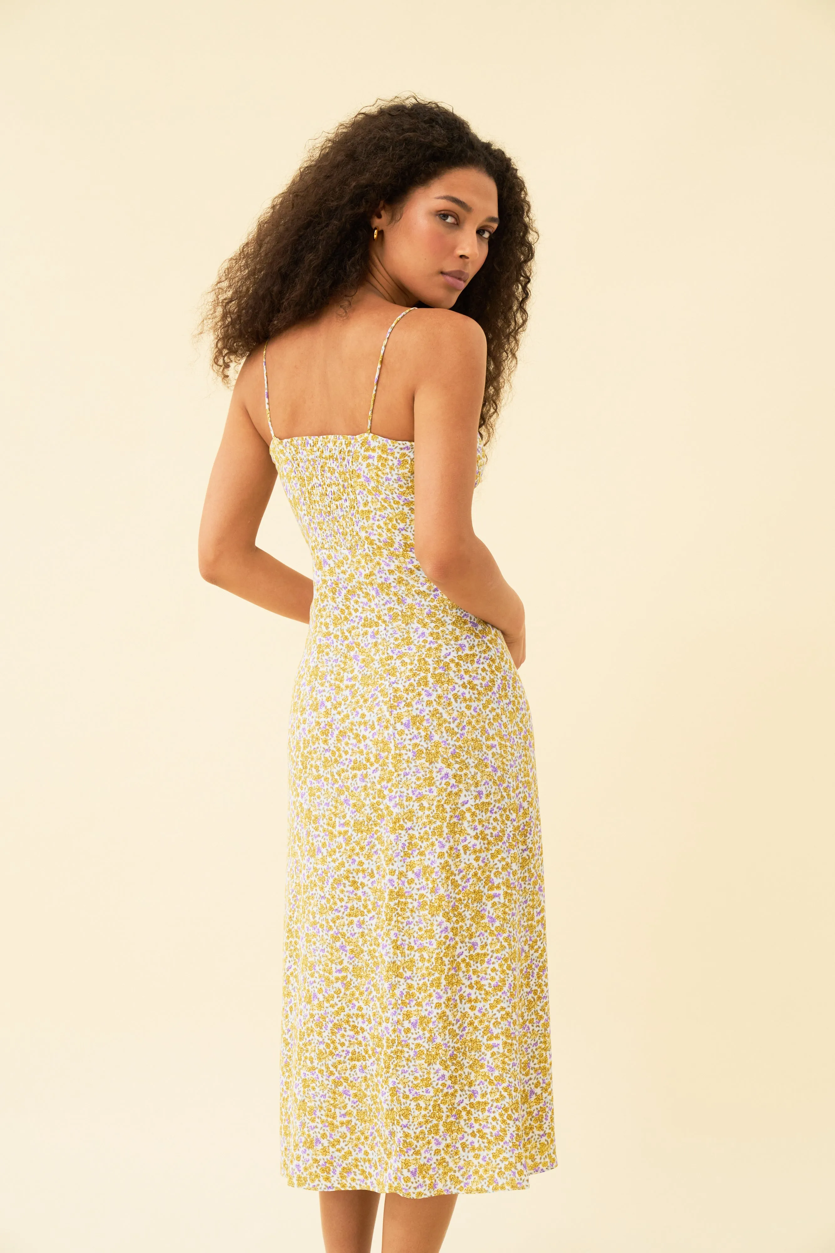 VIOLET DRESS - YELLOW FLEUR