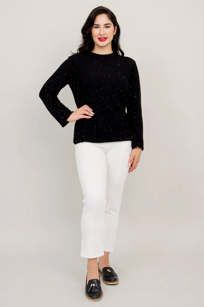 Whitaker Sweater, Black Sparkle, Cashmere