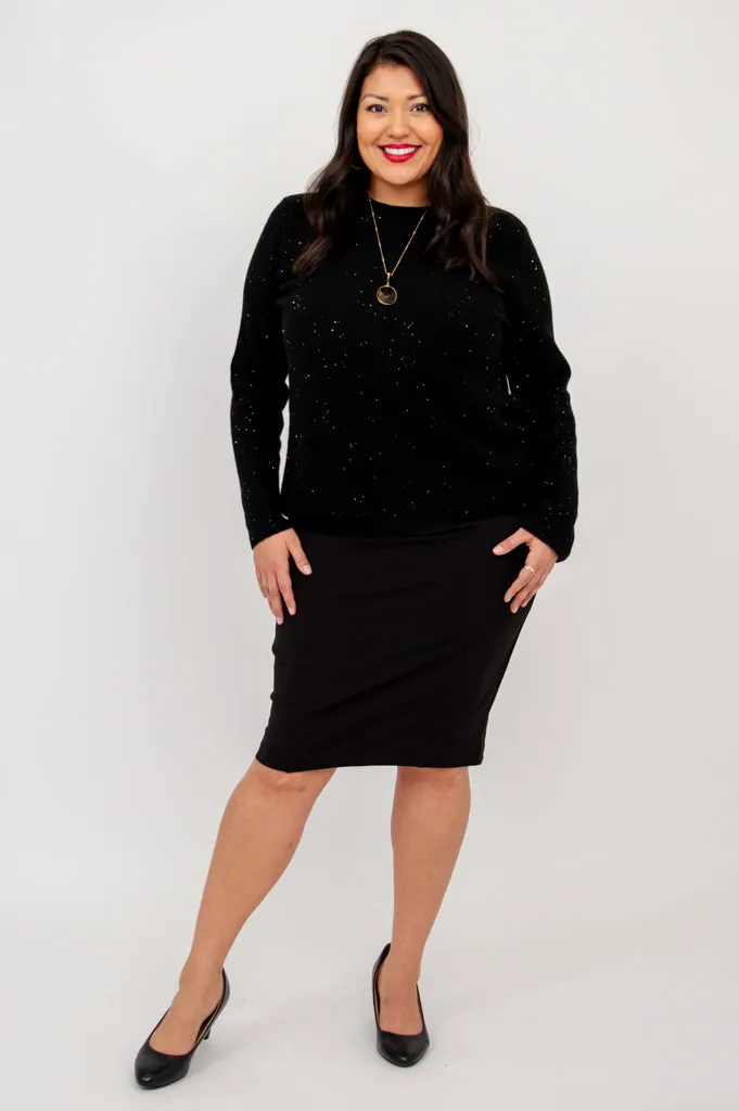 Whitaker Sweater, Black Sparkle, Cashmere