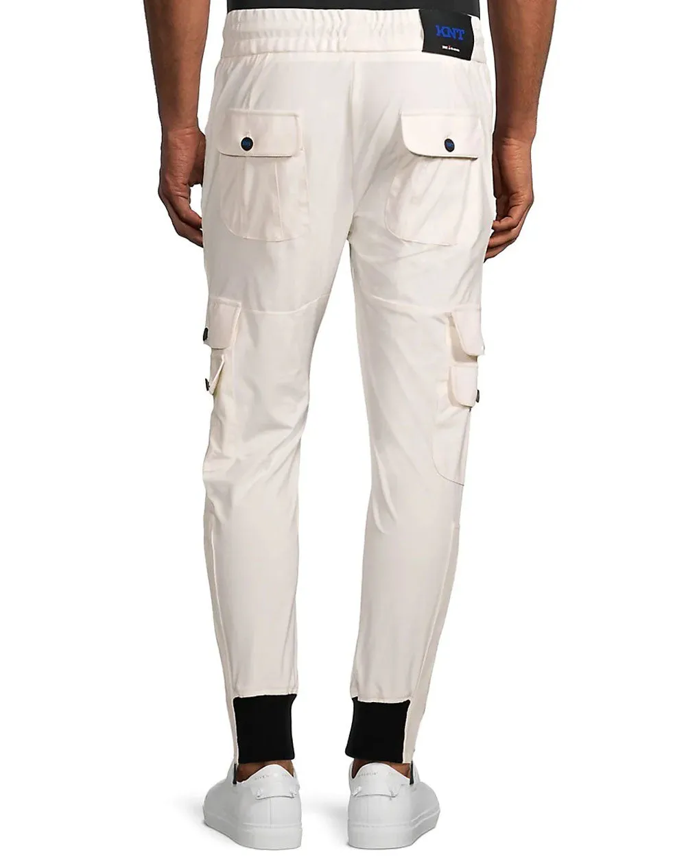 White Drawstring Cargo Sweatpants