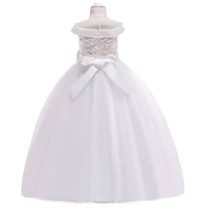 White Sleeveless Ball Gown (4 Yrs- 14 Yrs)