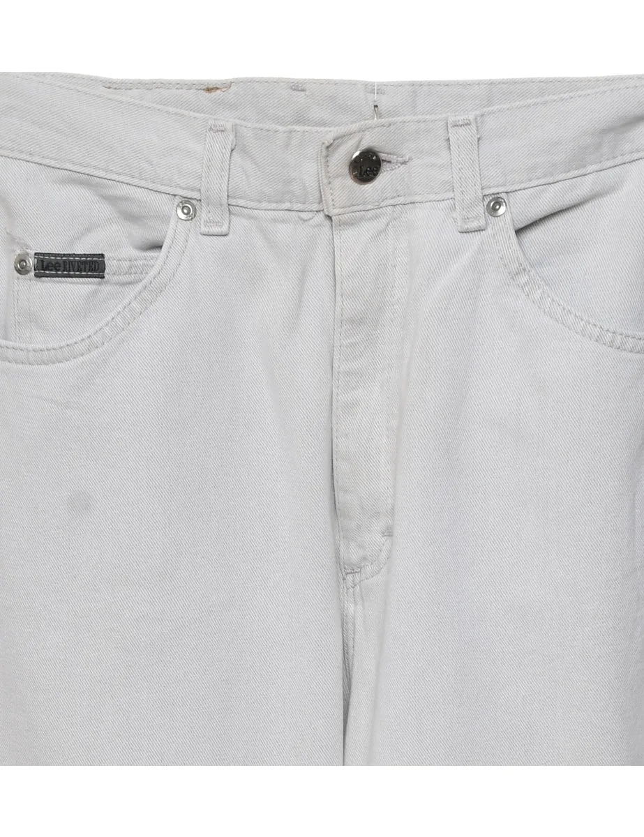 White Tapered Lee Jeans - W26 L30