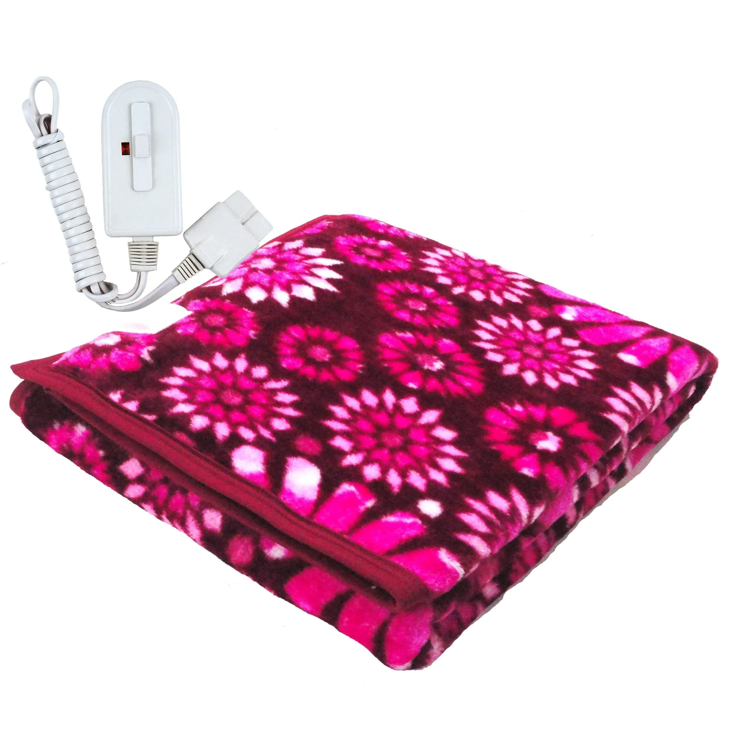 Winter Care Single Bed Electric Under Blanket (Floral Print Pink, 36" X 60")