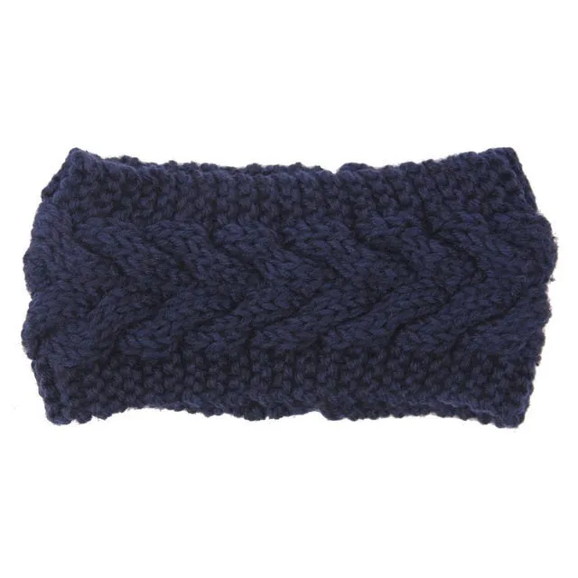 Women Winter Warmer Ear Knitted Wide Stretch Crochet Headband Headwrap