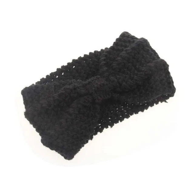 Women Winter Warmer Ear Knitted Wide Stretch Crochet Headband Headwrap