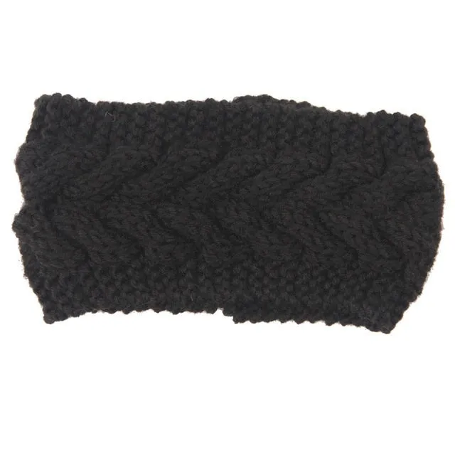 Women Winter Warmer Ear Knitted Wide Stretch Crochet Headband Headwrap