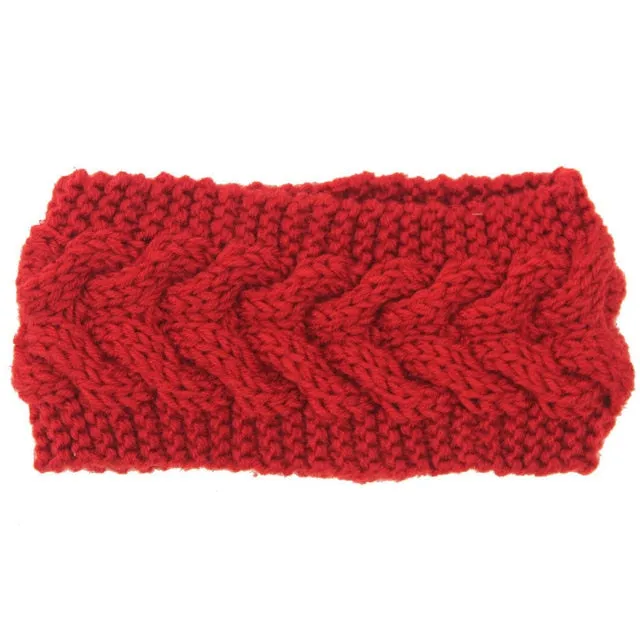 Women Winter Warmer Ear Knitted Wide Stretch Crochet Headband Headwrap