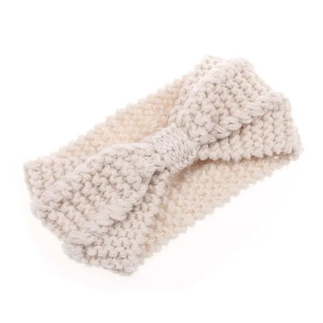 Women Winter Warmer Ear Knitted Wide Stretch Crochet Headband Headwrap