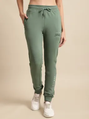 Women's Casual  Green Full length Mid rise Jogger Pants