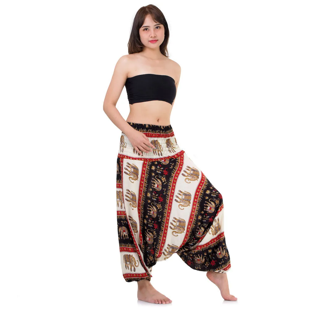 Women's Royal Thai Elephant 2-in-1 Harem Pants Red