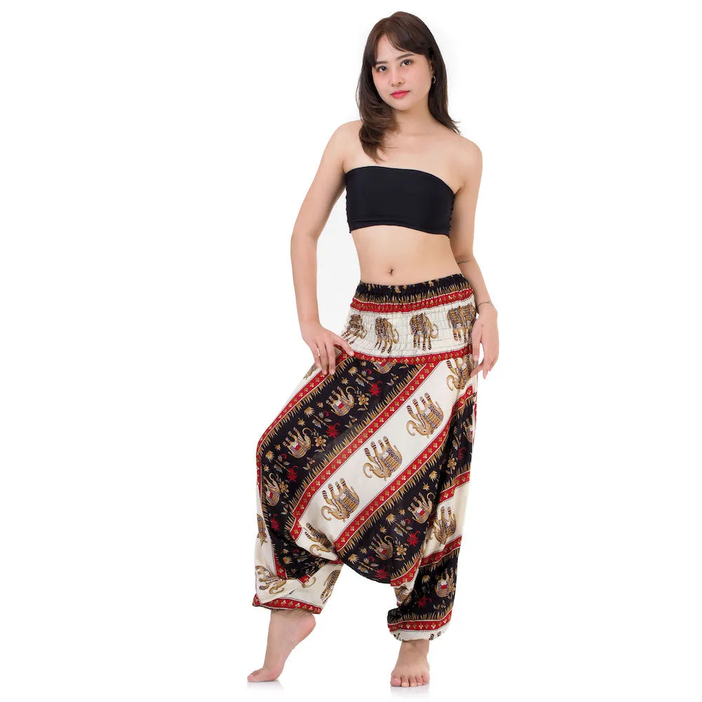 Women's Royal Thai Elephant 2-in-1 Harem Pants Red