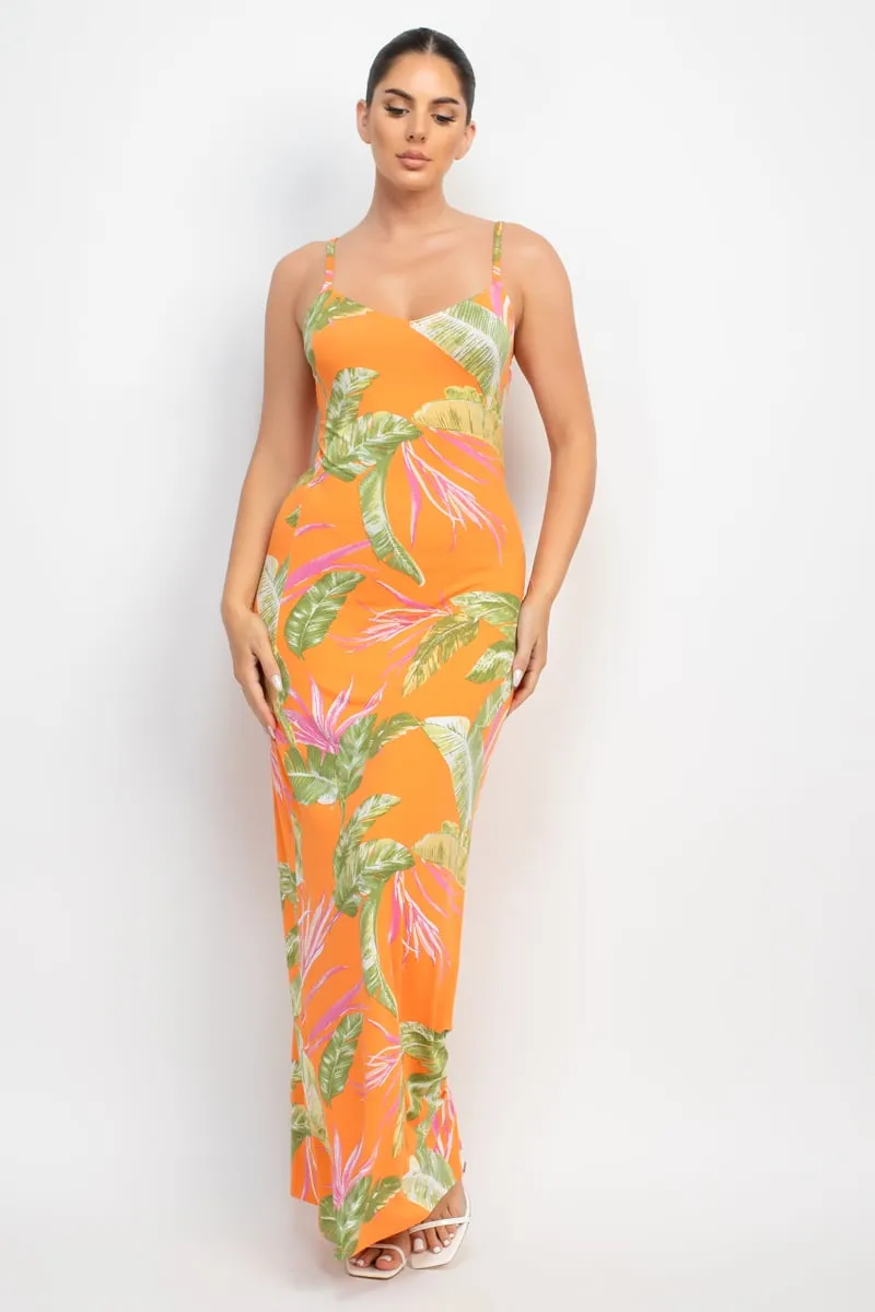 Women's Scoop tropical print maxi dress