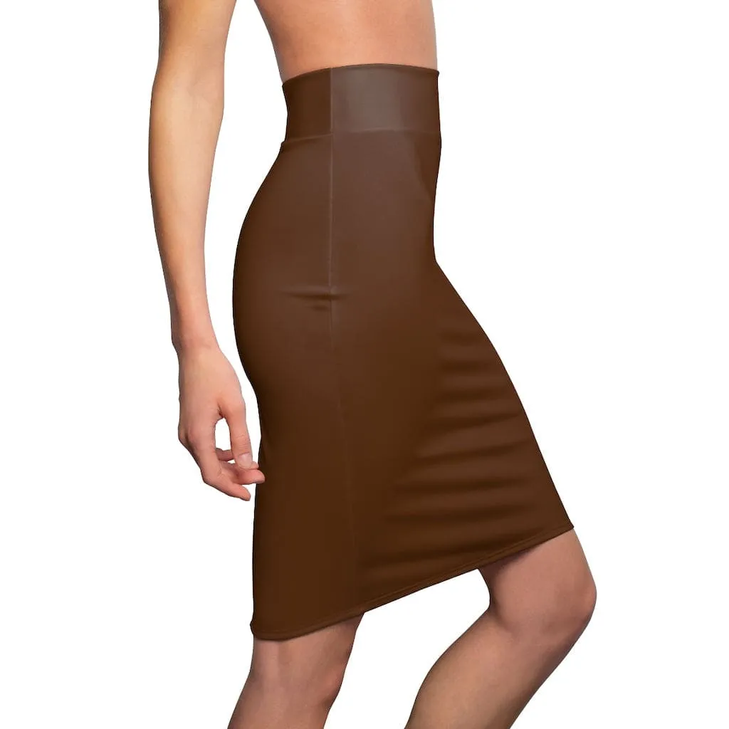 Womens Skirt - Chocolate Brown Pencil Skirt