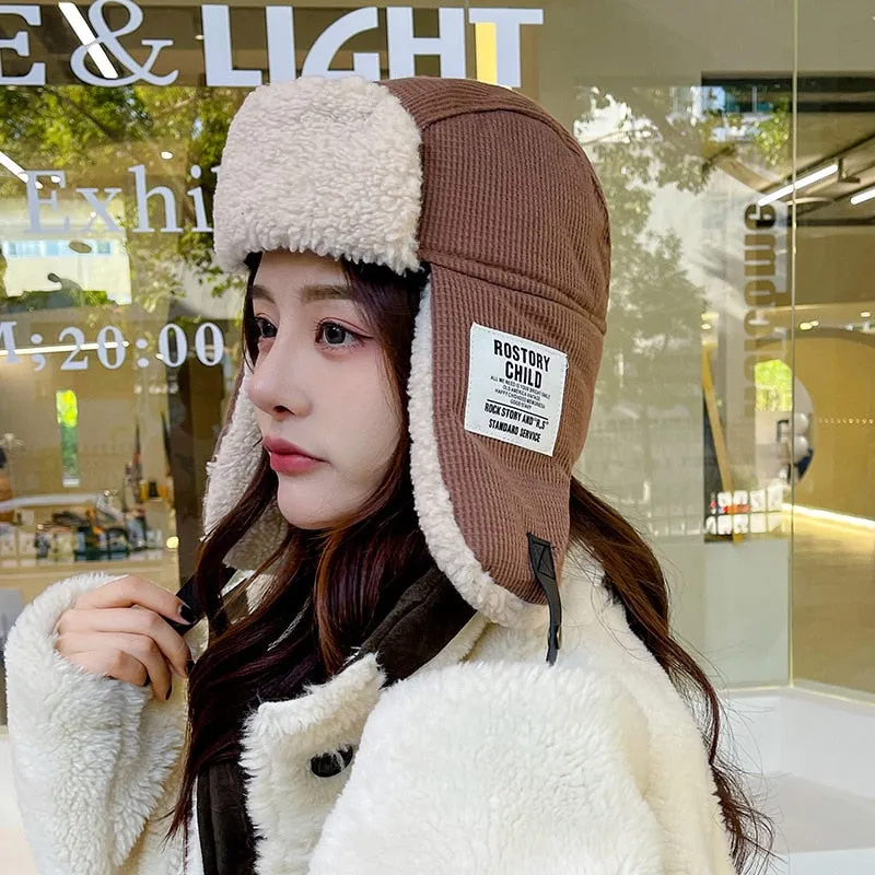 Women's Warm Lei Feng Hat Winter Skiing Ear Protection Cold-resistant Cotton Outdoor Student Men's Cycling Wind and Cold Hat