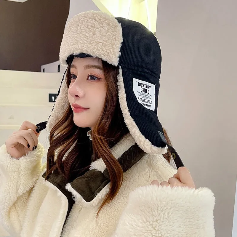 Women's Warm Lei Feng Hat Winter Skiing Ear Protection Cold-resistant Cotton Outdoor Student Men's Cycling Wind and Cold Hat