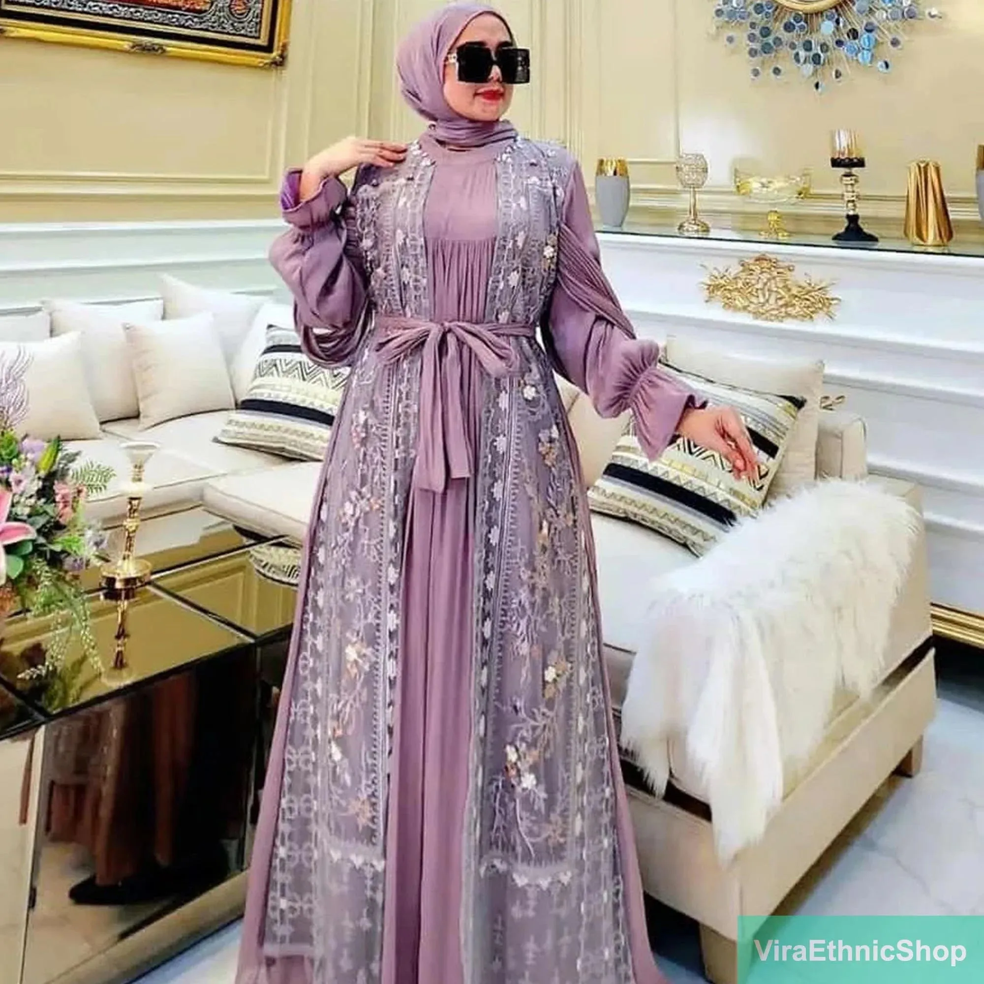 Zhavira Gamis Dress - Babydoll Model with a Stunning Brukat Touch, Muslimah Fashion, Muslim Women, Women Dress, Gamis, Islamic Dress